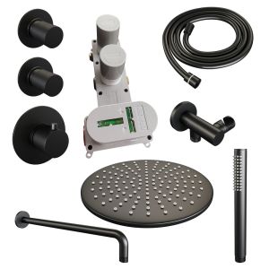 Brauer Carving 5-S-100 thermostatic concealed rain shower SET 04 matte black