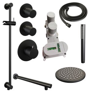 Brauer Carving 5-S-109 thermostatic concealed rain shower SET 13 matte black