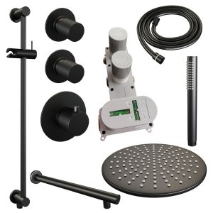 Brauer Carving 5-S-110 thermostatic concealed rain shower SET 14 matte black