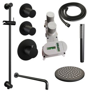 Brauer Carving 5-S-111 thermostatic concealed rain shower SET 15 matt black