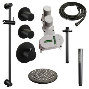 BrauerCarving 5-S-113 thermostatic flush-mounted rain shower SET 17 matte black