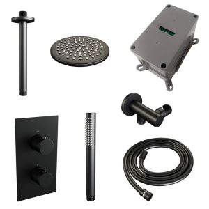 Brauer Carving 5-S-125 thermostatic concealed rain shower 3-way diverter SET 29 matte black