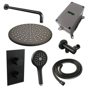 Brauer Carving 5-S-130 thermostatic concealed rain shower 3-way diverter SET 34 matte black