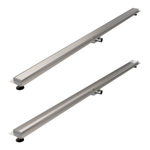 Brauer DR-MRF180NG douchegoot met multifunctioneel rooster en flens 7 x 180cm RVS geborsteld