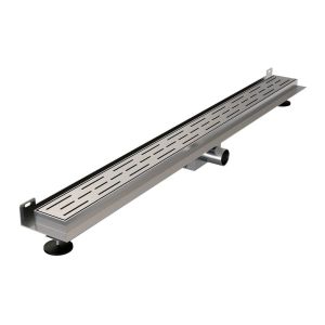 Brauer DR-SRFW100NG douchegoot met standaard rooster en flens voor wandmontage 7 x 100cm RVS geborsteld