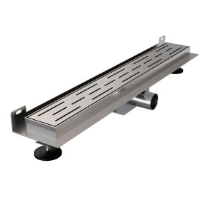 Brauer DR-SRFW50NG douchegoot met standaard rooster en flens voor wandmontage 7 x 50cm RVS geborsteld