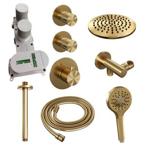 Brauer Edition 5-GG-029 thermostatische Unterputz-Regenbrause SET 11 gold gebürstet PVD