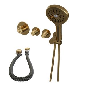 Brauer Edition 5-GG-047 Thermostat-Unterputz Badewannenarmatur SET 02 gold gebürstet PVD