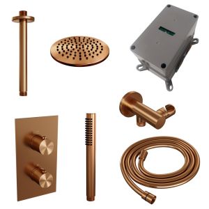 Brauer Edition 5-GK-054 thermostatic concealed rain shower 3-way diverter SET 29 copper brushed PVD