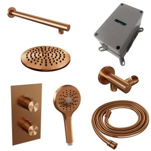 Brauer Edition 5-GK-058 thermostatic concealed rain shower 3-way diverter SET 31 copper brushed PVD