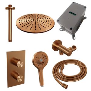Brauer Edition 5-GK-061 thermostatic concealed rain shower 3-way diverter SET 36 copper brushed PVD