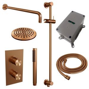 Brauer Edition 5-GK-062 thermostatic concealed rain shower 3-way diverter SET 39 copper brushed PVD