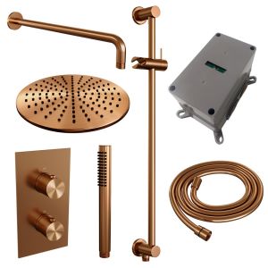 Brauer Edition 5-GK-063 thermostatic concealed rain shower 3-way diverter SET 40 copper brushed PVD