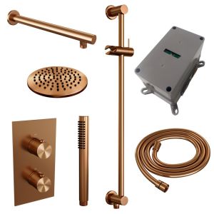 Brauer Edition 5-GK-064 thermostatic concealed rain shower 3-way diverter SET 37 copper brushed PVD