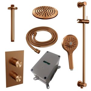 Brauer Edition 5-GK-072 thermostatic concealed rain shower 3-way diverter SET 47 copper brushed PVD