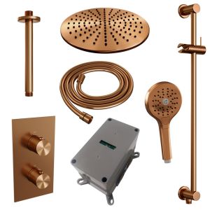 Brauer Edition 5-GK-073 thermostatic concealed rain shower 3-way diverter SET 48 copper brushed PVD