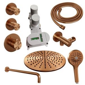 Brauer Edition 5-GK-077 thermostatic concealed rain shower SET 10 copper brushed PVD