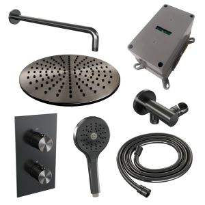 Brauer Edition 5-GM-057 thermostatic concealed rain shower 3-way diverter SET 34 gunmetal brushed PVD