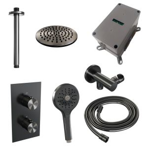 Brauer Edition 5-GM-060 thermostatic concealed rain shower 3-way diverter SET 35 gunmetal brushed PVD