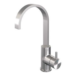 Brauer Edition 5-NG-003-S2 high surface-mounted basin mixer with swivel flat spout model B stainless steel brushed PVD
