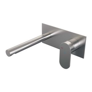 Brauer Edition 5-NG-004-S3 Unterputz-Waschtischbatterie mit geradem Auslauf und Abdeckplatte Modell C1 Edelstahl gebürstet PVD