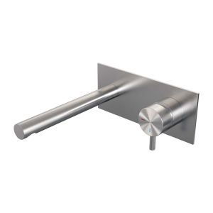 Brauer Edition 5-NG-004-S5 Unterputz-Waschtischbatterie mit geradem Auslauf und Abdeckplatte Modell B1 Edelstahl gebürstet PVD