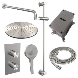 Brauer Edition 5-NG-069 thermostatic concealed rain shower 3-way diverter SET 46 stainless steel brushed PVD