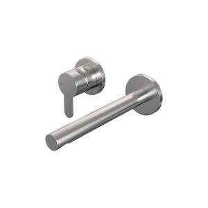 Brauer Edition 5-NG-083-S4-65 Unterputz-Waschtischbatterie mit geradem Auslauf und Abdeckplatten Modell D2 Edelstahl gebürstet PVD