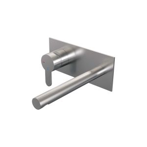 Brauer Edition 5-NG-083-S4 Unterputz-Waschtischbatterie mit geradem Auslauf und Abdeckplatte Modell D2 Edelstahl gebürstet PVD