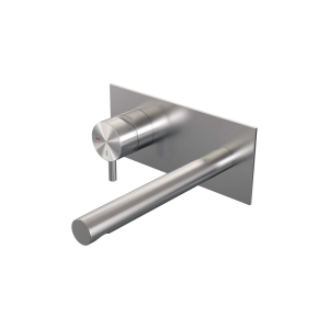 Brauer Edition 5-NG-083-S5 Unterputz-Waschtischbatterie mit geradem Auslauf und Abdeckplatte Modell B2 Edelstahl gebürstet PVD