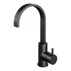 Brauer Edition 5-S-003-S2 high surface-mounted basin mixer with swivel flat spout model B matte black