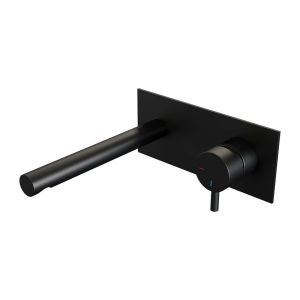 Brauer Edition 5-S-004-S5 Unterputz-Waschtischbatterie mit geradem Auslauf und Abdeckplatte Modell B1 mattschwarz