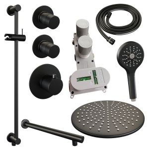 Brauer Edition 5-S-038 thermostatic concealed rain shower SET 20 matte black