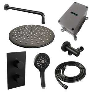 Brauer Edition 5-S-057 thermostatic concealed rain shower 3-way diverter SET 34 matte black