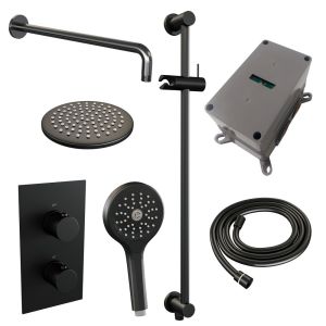 Brauer Edition 5-S-068 thermostatic concealed rain shower 3-way diverter SET 45 matt black