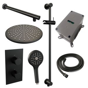 Brauer Edition 5-S-071 thermostatic concealed rain shower 3-way diverter SET 44 matte black