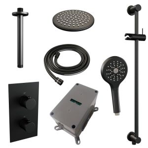 Brauer Edition 5-S-072 thermostatic concealed rain shower 3-way diverter SET 47 matte black