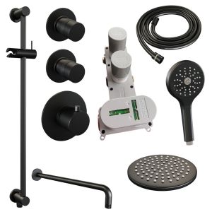 Brauer Edition 5-S-080 thermostatic concealed rain shower SET 21 matte black