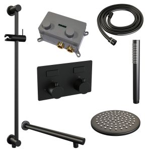 Brauer Edition 5-S-172 thermostatic concealed rain shower with push buttons SET 61 matt black