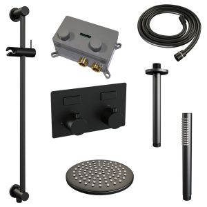 Brauer Edition 5-S-176 thermostatic concealed rain shower with push buttons SET 65 matt black
