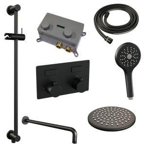 Brauer Edition 5-S-180 thermostatic concealed rain shower with push buttons SET 69 matt black