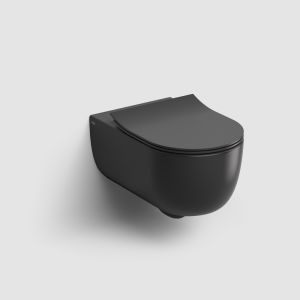 Clou Hängematte CL040106121 randlose Wandtoilette 56cm mit dünnem WC-Sitze mattschwarz