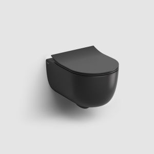 Clou Hängematte CL040108121 randlose Wandtoilette 49cm mit dünner WC-Sitze mattschwarz