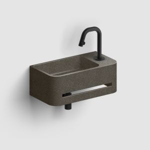 Clou InBe IB03720300201R fountain 43cm with towel holder anthracite Microrazzo concrete