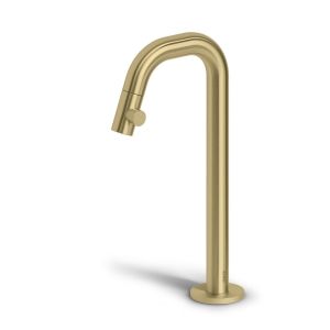 Clou Kaldur CL060500582R staande fonteinkraan met korte uitloop, hoge versie, goud geborsteld PVD