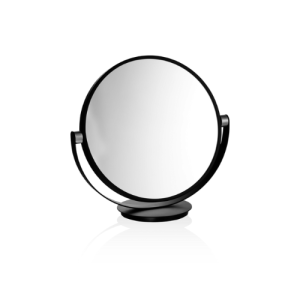 Decor Walther 0122960 Waschtischspiegel ohne Vergrößerung Ø 36,5cm mattschwarz/ chrom