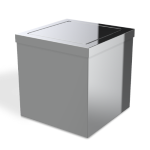Decor Walther 0611470 DW 114 Abfallbehälter 20x20x20cm mit Deckel Edelstahl poliert