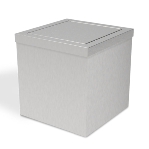 Decor Walther 0611476 DW 114 Abfallbehälter 20x20x20cm mit Deckel aus gebürstetem Edelstahl