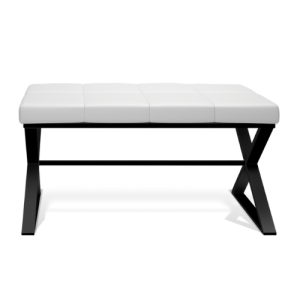 Decor Walther Bench 0509662 BENCH bench matte black/ Eco-leather cushion white