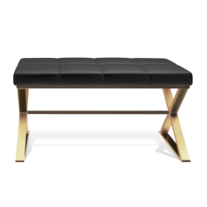 Decor Walther Bench 0509682 BENCH bench matte gold/ Eco-leather cushion black